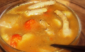Bowl Of Jamaican Chicken Foot Soup